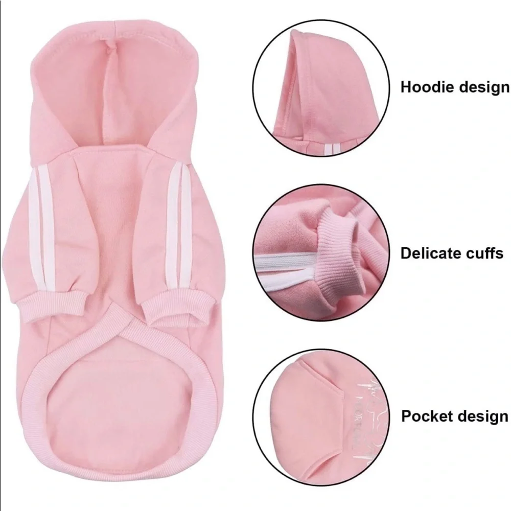 Pink Bone Heartbeat Pet Hoodie Small Dog Cat Pullover Sweatshirt with Pocket